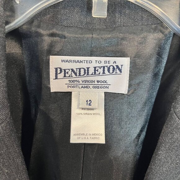 NWT Pendleton 100% Virgin wool Gray Blazer Size 12 pockets NEW workwear office - Picture 11 of 12